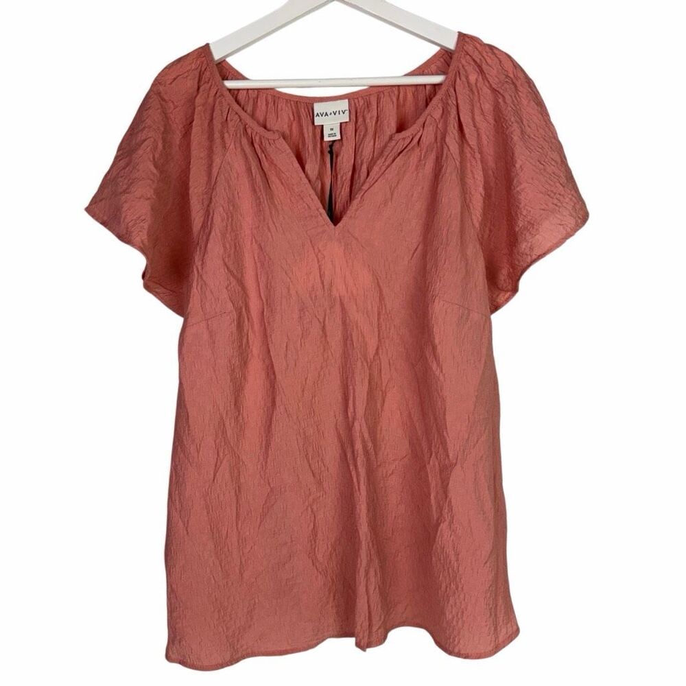 Old Navy Pink Crinkle Flutter Sleeve Top 1X NEW